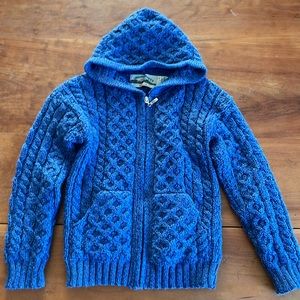 Kids Zip up Merino Wool Hooded Sweater